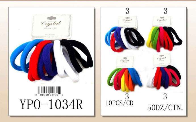Hair-All Colors Hair Ties YPO-1034R (12pc pack)