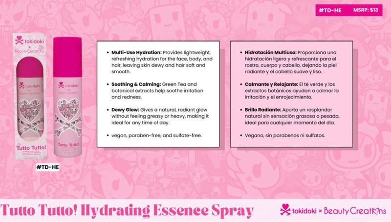 Load image into Gallery viewer, Face-Beauty Creations x Tokidoki Tutto Tutto Hydrating Essence Spray #TD-HE ($6 each, 4pc bundle)

