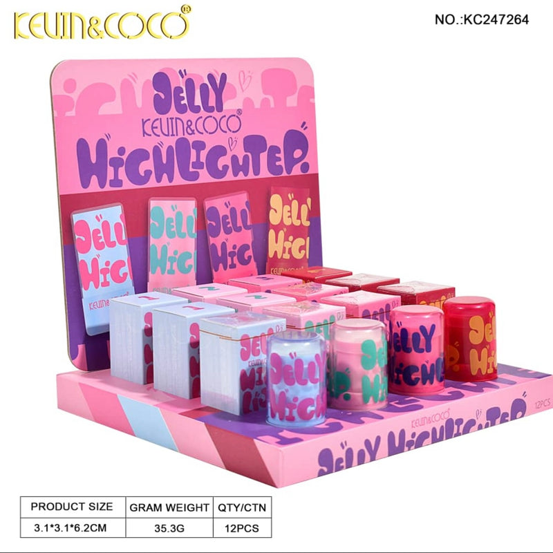 Load image into Gallery viewer, Face-Kevin&amp;Coco Jelly Highlighter KC247264 (12pcs display)
