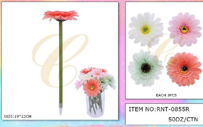 Novelties-Flower Top Pen RNT-0855R (12pc pack)