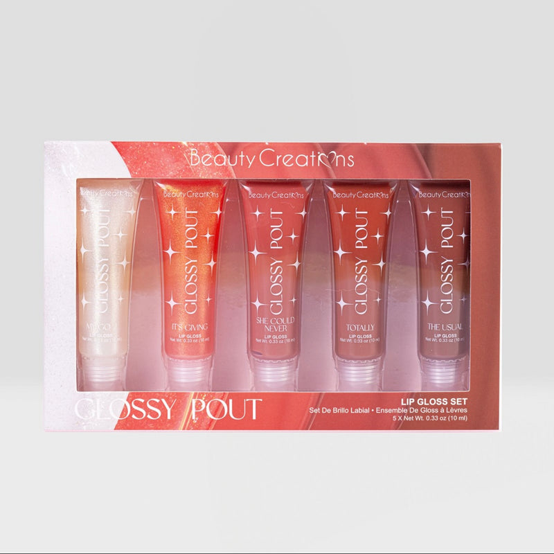 Load image into Gallery viewer, Lips-Beauty Creations 5pcs Glossy Pout Lip Gloss Set GPLG-SET ($3.50 each, 6pcs bundle)
