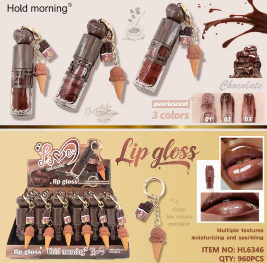 Lips-Bear Keychain Lip Gloss HL6346 ($1.25 each, 24pc display)