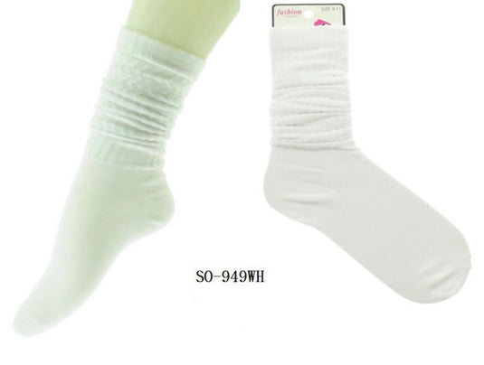 Novelties-White High Socks SO-949WH (12pc pack)