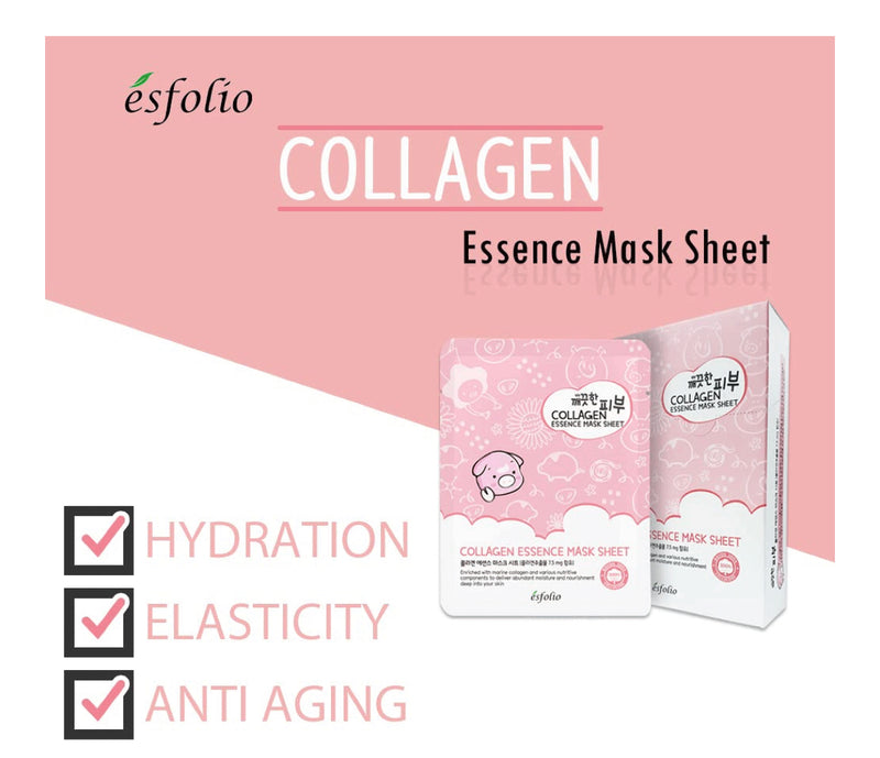 Load image into Gallery viewer, Skincare- Esfolio Pure Essence Face Sheets COLLAGEN (10pc box)
