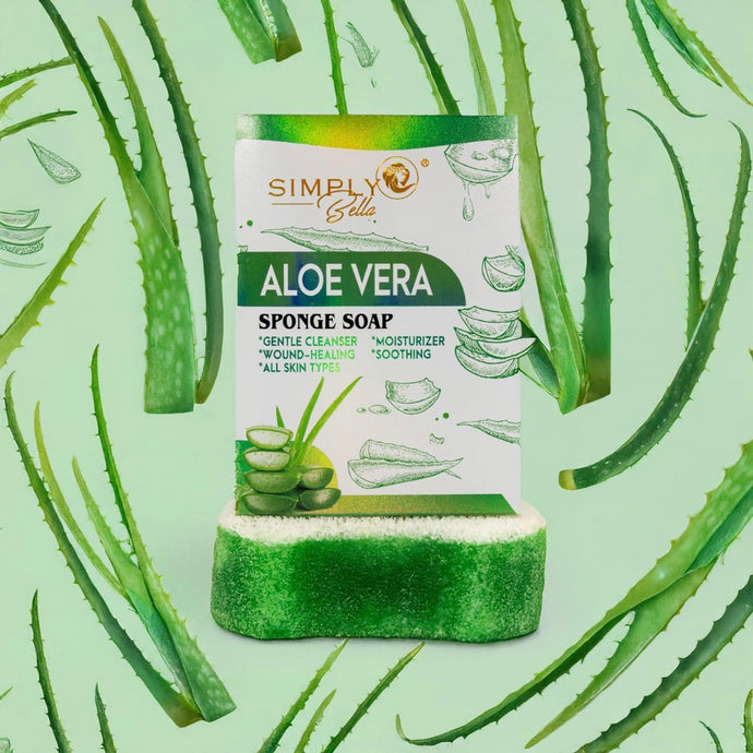 Skincare-Simply Bella Aloe Verá Sponge Soap SIM059 ($2 each, 12pc display)