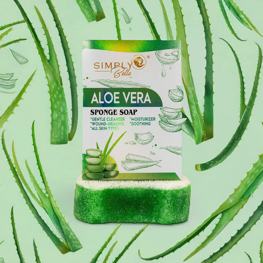 Skincare-Simply Bella Aloe Verá Sponge Soap SIM059 ($2 each, 12pc display)