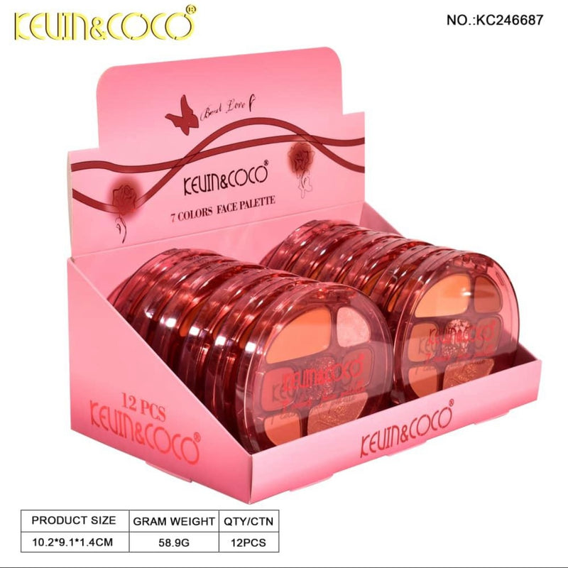 Load image into Gallery viewer, Face-Kevin&amp;Coco 7 Colors Face Palette KC246687 (12pcs display)
