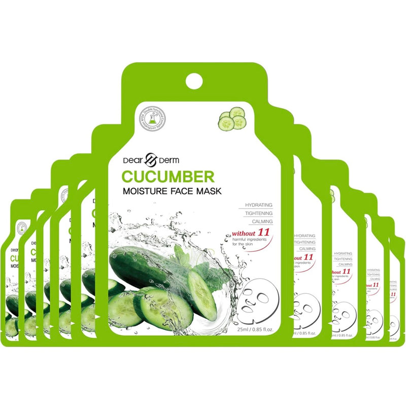 Load image into Gallery viewer, Skincare-Dear&amp;Derm Cucumber Moisture Face Mask DDM-CUC (10pcs pack)
