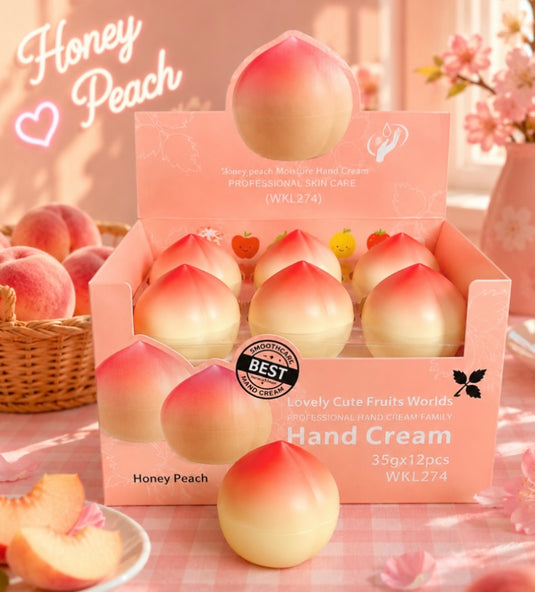 Skincare-Lovely Cute Fruit World Honey Peach Hand Cream WKL274 ($1.54 each, 12pc display)