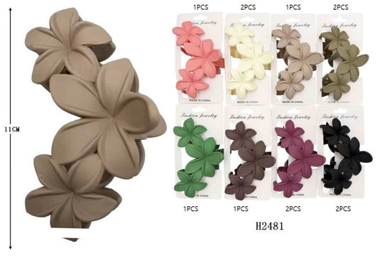 Hair-Big Flowers Jaw Hair Clip H2481 (12pc Pack)
