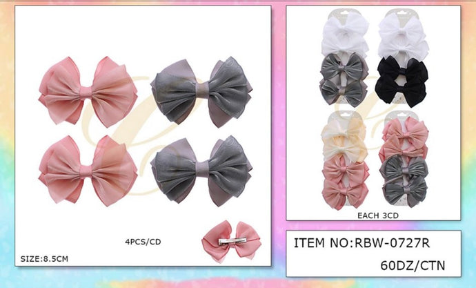 Hair- Hair Bow RBW-0727R (12pc pack)