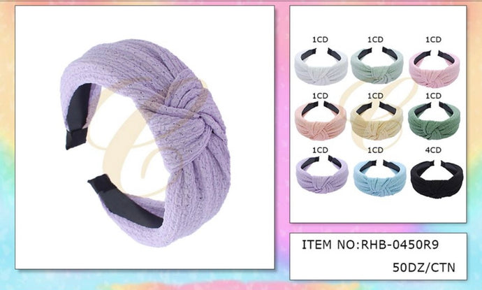 Hair-Plastic Fashion Headband All Colors RHB-0450R9 (12pc pack)