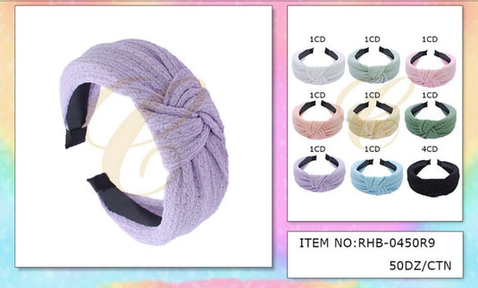 Hair-Plastic Fashion Headband All Colors RHB-0450R9 (12pc pack)