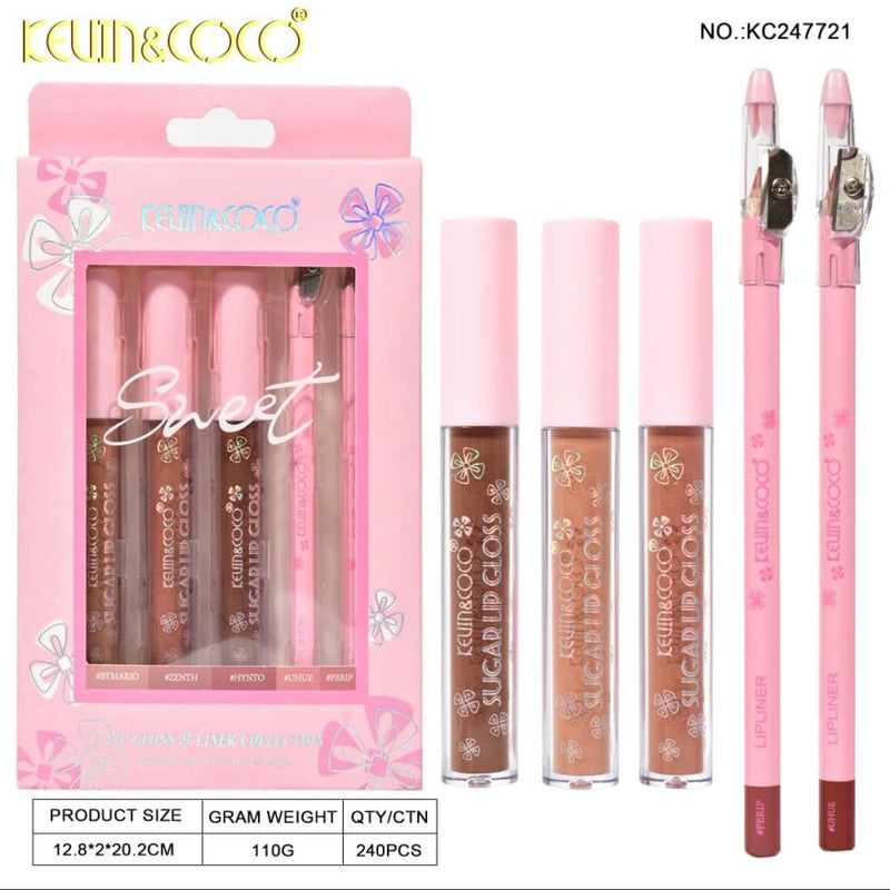 Load image into Gallery viewer, Lips-Kevin&amp;Coco Sweet Lip Gloss and Liner Collection KC247721 ($3 each, 6pcs bundle)
