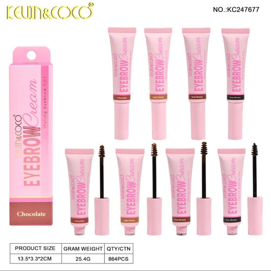Eyebrow-Kevin&Coco Eyebrow Cream Styling Eyebrow Tint KC247677 (24 pcs display, 4 shades, 6pcs per shade)