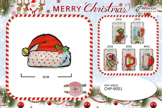 Hair-Christmas Character Hair Claw Clips CHP-9051 (12pc pack)