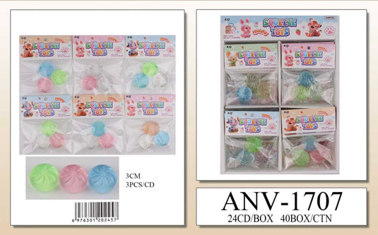 Accessories-Mini Squishy Dumpling Toys ANV-1707 (24pc pack)