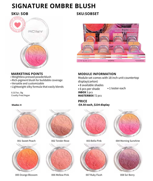 Face-Moira Signature Ombre Blush Display SOBSET (48pc display + Tester)
