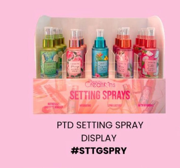 Face- Beauty Creations Setting Spray Display # STTGSPRY (30pc display, $2.75 each)