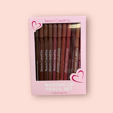 Lips- Beauty Creations Wooden Lip Pencil Set, #WLP-SET ($5.50 each, 6pc bundle)