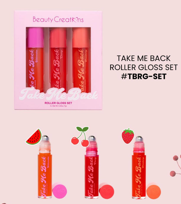 Lips-Beauty Creations Take Me Back Roller Gloss Set. #TBRG-SET ($3.25 each, 6pc bundle)
