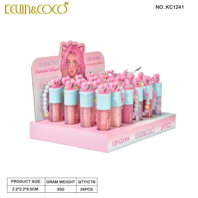 Load image into Gallery viewer, Lips-Kevin&amp;Coco Doll Romantic Whisper Lip Gloss KC1241 ($1 each, 24pc Display)
