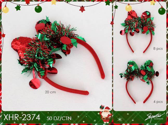 Hair-Xmas Sequin Headband XHR-2374 (12pc bulk)