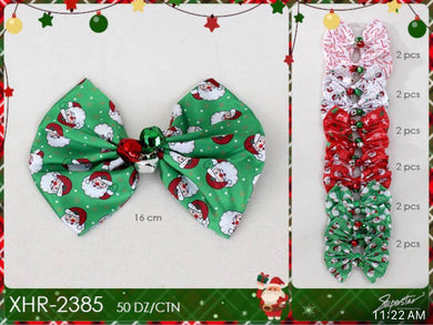 Hair- XMAS Jingle bell hair bow XHR-2385 (12pc strip)