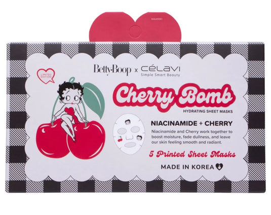 Skincare-Celavi x Betty Boop Cherry Bomb 5pc Sheet Masks B46498R1 ($3.25 each, 4pc Bundle)
