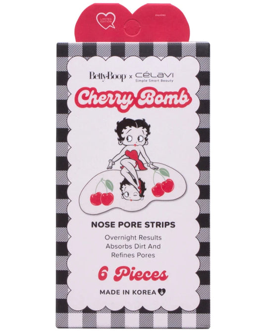 Skincare-Celavi x Betty Boop Cherry Bomb 6pc Nose Pore Strips B46499R1 ($2.50 each, 6pc Bundle)