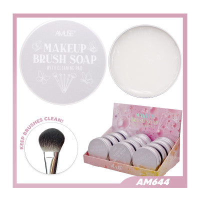 Load image into Gallery viewer, Brushes-AMUSE Makeup Brush Soap With Cleaning Pad AM644 (12pcs Display)
