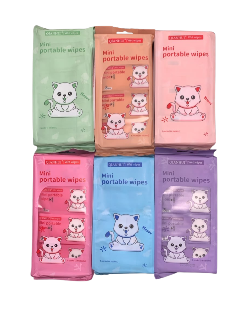 Load image into Gallery viewer, Skincare-Quianhui Wet Wipes  ($0.75 each, 12pc Bundle, 2 of each color)

