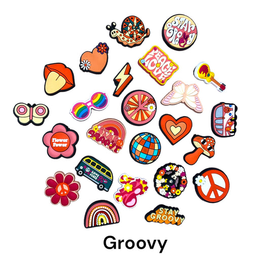 Shoe charms- Groovy (24pc pack)