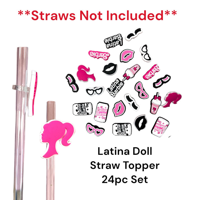 Straw Topper- Latina Doll (24pc pack)