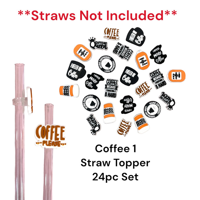 Straw Topper- Coffee 1 (24pc pack)