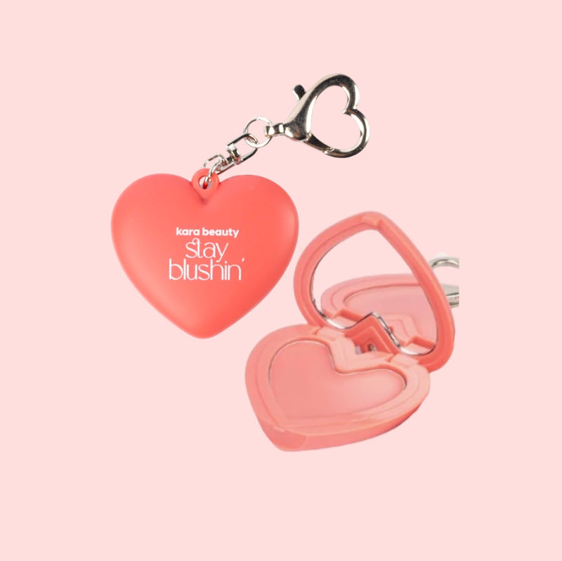 Load image into Gallery viewer, Lips- Kara Glow On The Go! Stay Blushin’ Lip &amp; Cheek Heart Keychain SUNKISSED F4-32-2 (4pc bundle, $3.50 each)
