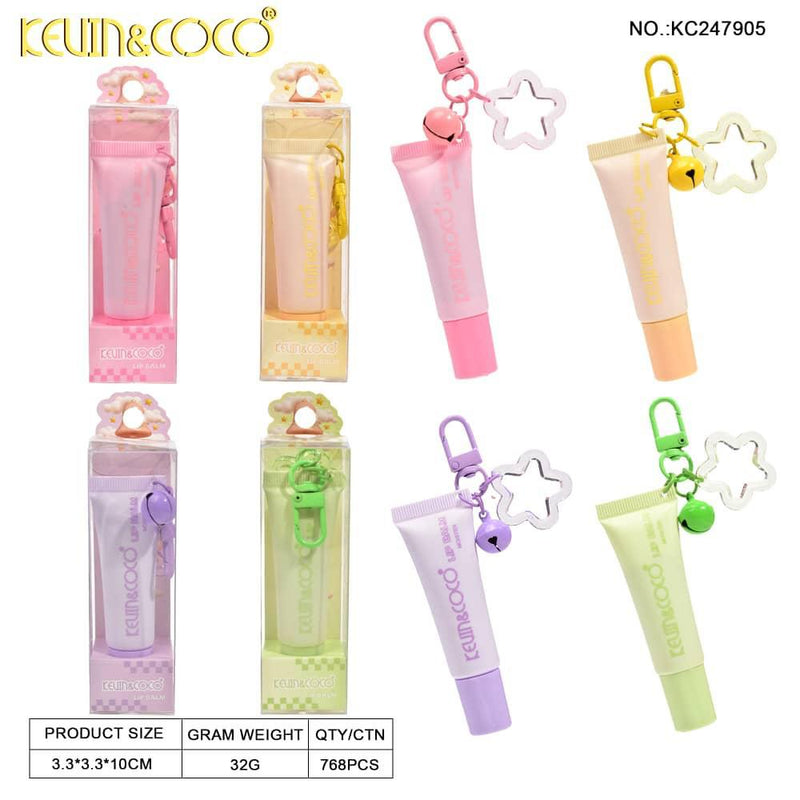 Load image into Gallery viewer, Lips-Kevin&amp;Coco Lucky Star Keychain Lip Balm KC247905 ($1 each, 24pc display)
