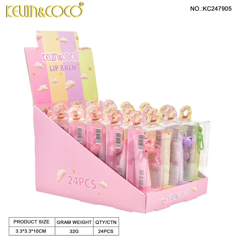 Load image into Gallery viewer, Lips-Kevin&amp;Coco Lucky Star Keychain Lip Balm KC247905 ($1 each, 24pc display)
