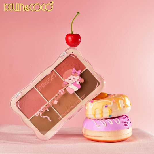 Face-Kevin&Coco Candy Girl 6 Colors Face Palette KC247912 ($2.75 each, 6pc display)