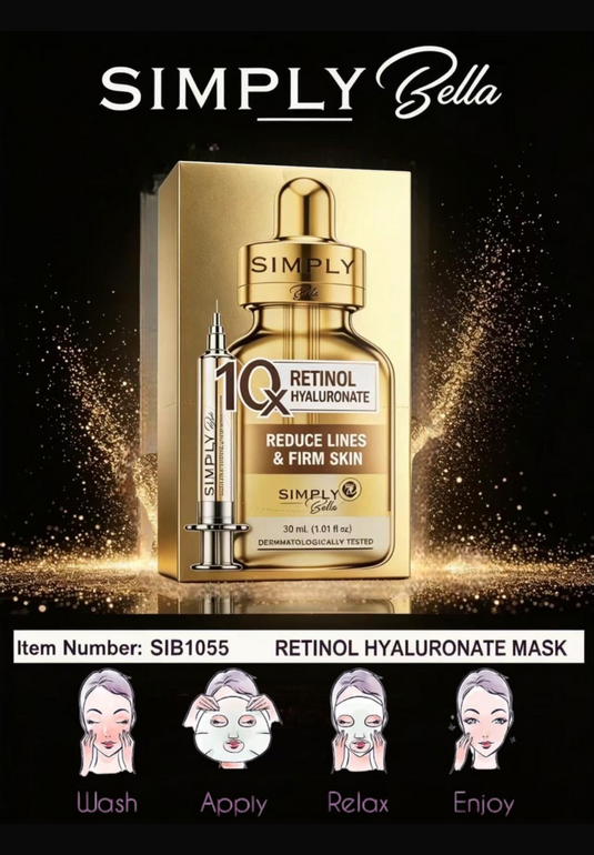 Skincare-Simply Bella Retinol Face Mask SIB1055 (24pc Box)
