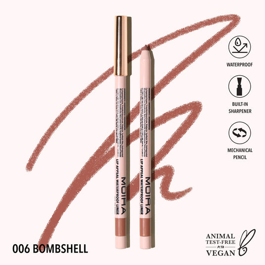 Lips- MOIRA Lip Appeal WATERPROOF Lip Liner LAWL006- Bombshell (12pcs bundle, $2.50 each)