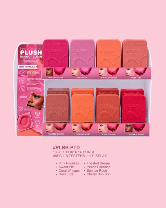 **Pre-Order** Face-Beauty Creations Plush Bouncy Blush Big Display #PLBB-PTD (48pc Display + Testers)