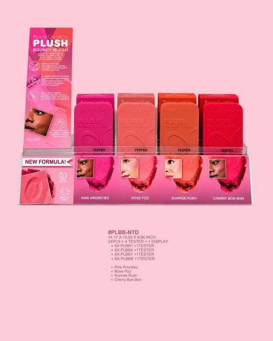 **Pre-Order** Face-Beauty Creations Plush Bouncy Blush Small Display #PLBB-NTD (24pc Display + Testers)