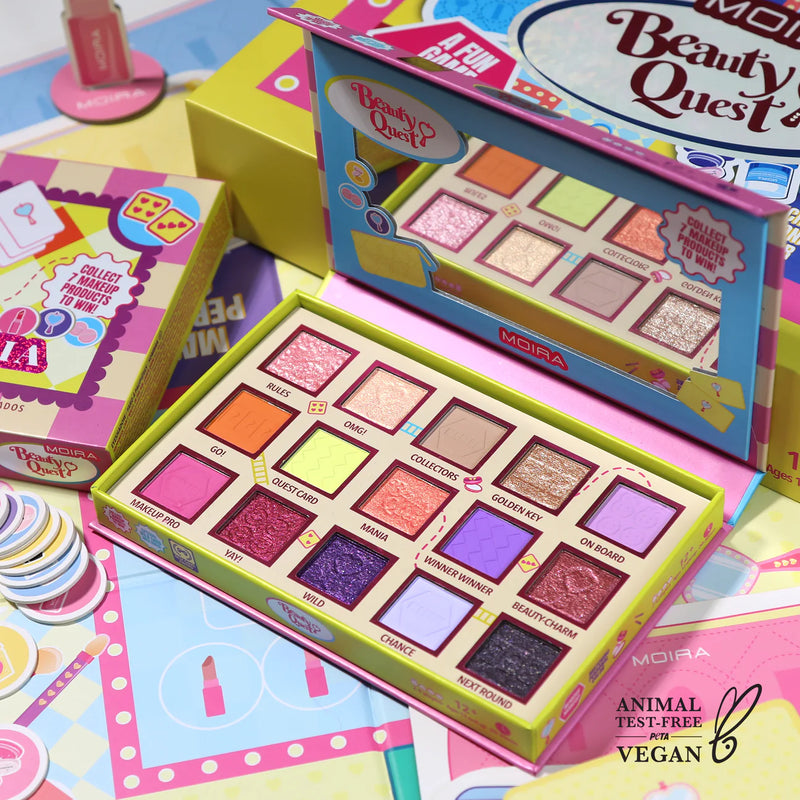 Load image into Gallery viewer, Eyes- MOIRA Beauty Quest Series Makeup Mania Pressed Pigments Palette BQP001 (3pc bundle, $8 each)
