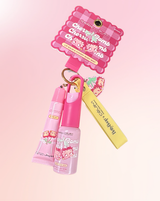 Lips-Celavi x Peanuts Cherry Bomb Lip Balm & Body Mist Keychain B50454R4 ($3 each, 6pc bundle)