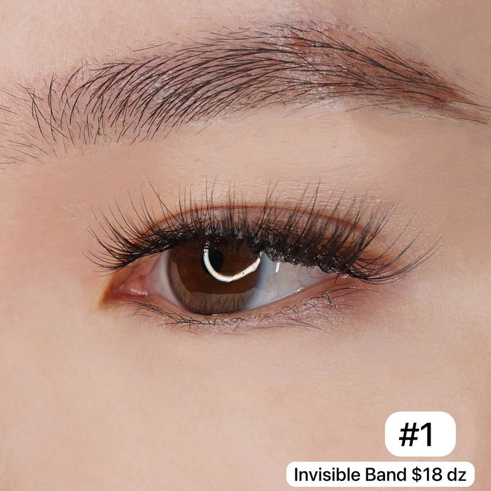 Eyes-Kara Beauty Eyelashes GHOSTED INVISIBLE BAND FABULASHES IBL01 (12pc pack $1.50 each)