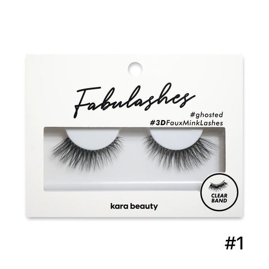 Eyes-Kara Beauty Eyelashes GHOSTED INVISIBLE BAND FABULASHES IBL01 (12pc pack $1.50 each)