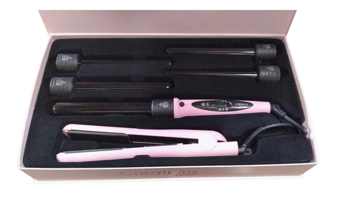 6pc Set  Beauty Creations Hair Curler + 5 interchangeable curlers  Light Pink (2pc  Bulk for $38 each)