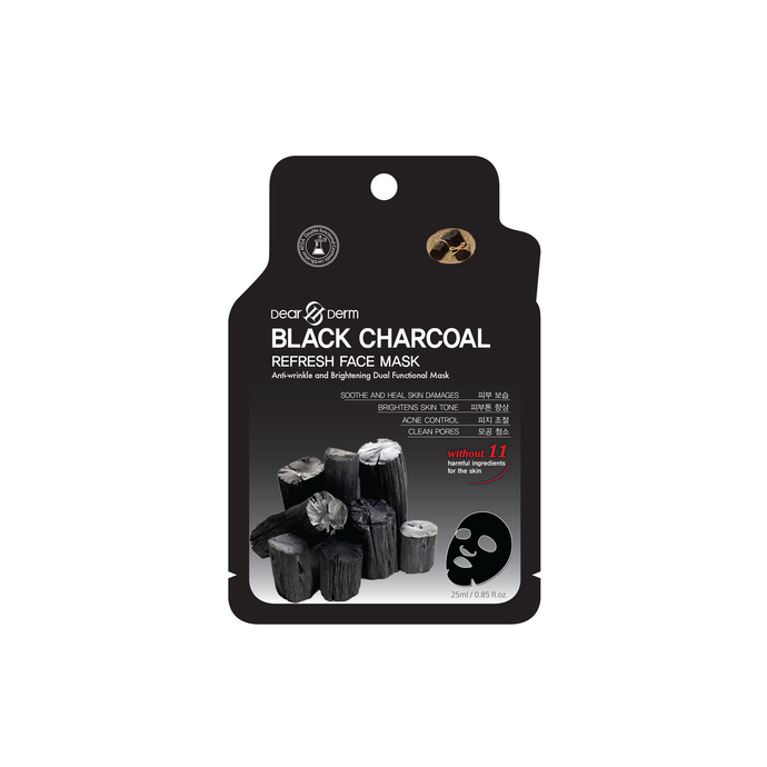 Skincare-Dear&Derm Black Charcoal Face Mask DDM-BCH (10pcs pack)