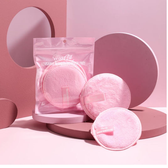 Skincare- Miss Lil 2pc Reusable Makeup Remover Pads Cotton Polyester Fiber MLRMRP-02 (12pc bundle,$1.50 each)